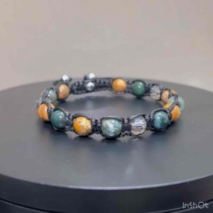 CW Jewels Collection - 8mm Braided Bracelet - Jasper Stones with Faceted Zircon Spacers