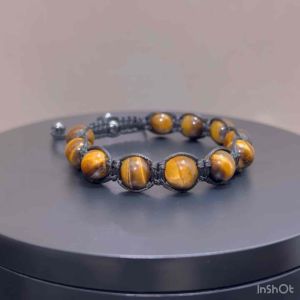 CW Manila - TlTAN XL Adjustable Bracelet - 10mm Tiger Eye Stones - Semi-Precious Stones Adjustable Bracelet