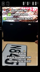 Backplate 5mm kapal Acrylic Laminated Carbon fiber/Frosted Matte Black Support for Motorcycle Plate#