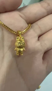 Loket Charm Labubu Emas Tulen 916 5D Bajet 0.37g Limmited Stock