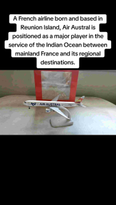 Air Austral B777 Diecast Boeing Model Aircraft Airplane Collection with Landing Gears and Display Stand 8 Inches 20 cm
