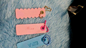 Personalized Bag Charms Faux Leather Hot-Stamped Name