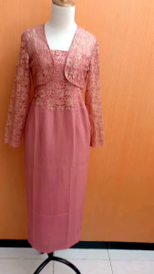 GAUN midi maxi dress wanita pink S cewek lengan panjang PESTA kemben outer