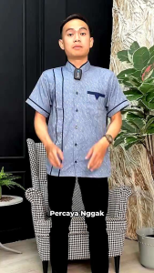Baju Koko Pria Lengan Pendek Dewasa Zayn - Kemeja Koko Baju Pakaian Muslim Pria
