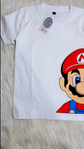 KFS 82 Baju Kaos Mario Anak Laki-Laki & Perempuan Cotton 30s 1-10 Tahun