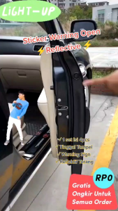 Stiker Pintu Mobil OPEN Reflektor Pemantul Cahaya Isi 4pcs Pengaman Saat Pintu Terbuka ONGLEN