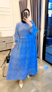 youras gamis plisket salur kaos knit rajut import denim tali