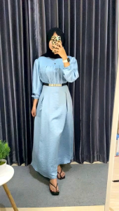 Aurora Gamis Crinkle Primavera Airflow Silky Premium / Dress Kondangan Wanita