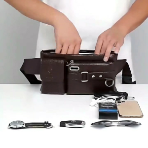 Tas Selempang Pinggang Kulit Waistbag /Tas Pria Keren