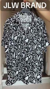 เสื้อฮาวาย ลายดอกขีด ผ้านิ่ม JLW BRAND มีไซส์ M L XL Oversize อก40-52นิ้ว
