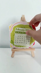UPDATED TO 2026 [WITH WOODEN EASEL / STAND] Cute Mini Desk Calendar 2026 | 2026 desk calendar | aesthetic calendar | office calendar Christmas gift