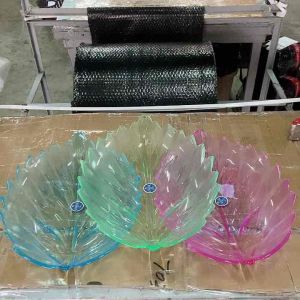 Crystal Leaf Design Multi-Colored Durable Plastic Serving Trays Elegant Tableware for Parties and Everyday Use