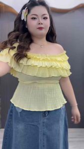 Áo Kiểu Bigsize 50-90Kg Cá Tính Dễ Thương Dễ Mix Phối Đồ Đi Làm Đi Tiệc Đi Chơi - Áo Tơ Nhúng AK27 - Ú Xinh Store