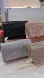 Tas Pesta MELANIE Embellished Crystal Envelope Clutch Kondangan Wanita Import