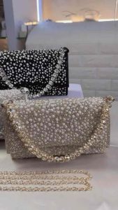 Tas Pesta KAREN Embellished Crystal Clutch Kondangan Wanita Import