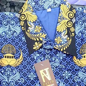 Baju korpri pria kerah hitam full furing