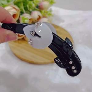READY STOCK(L5)Premium Quality Acrylic Tulips with Rhinestone 10cm Banana Hair Clip/ Fashion Hair Accessories郁金香亚克力香蕉夹