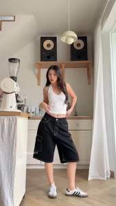 กางเกงยีนส์ขา 5 ส่วน คาร์โก้ ผ้าไม่ยืด ทรงสวย ทรงเท่ห์ [ป้าย 2511]