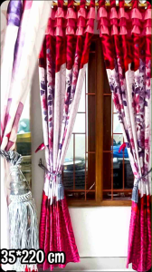Gorden Rumbai Poni Ring 12 Pintu & Jendela UK 135x220cm Dekorasi Curtains (Free Pita)
