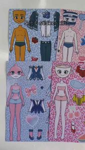 Set 6in1 sticker phối trang phục cho nhân vật TungTungTung Sahur đáng yêu (tự do sáng tạo theo sở thích của bé)