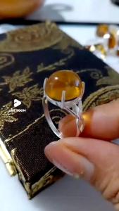 ก-2 แหวนเงินแท้ 925 ฝังอำพันพม่าแท้ทำโดยช่างไทย อำพันพม่า ฟอสซิลยางไม้กลายเป็นหินธรรมชาติจากประเทศพม่า เมืองคะฉิ่ง