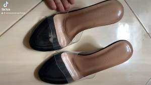 Sandal Wanita Hak Runcing 7 Cm Size 36-42 Kokop Mika Transfaran Simpel Elegant