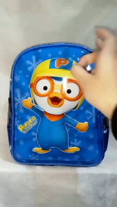 Tas anak sekolah Pororo lampu L.E.D menyala saat diketuk