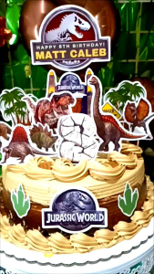 Dinosaur JURASSIC WORLD Cake Topper (High-quality Personalize Ready-to-use)