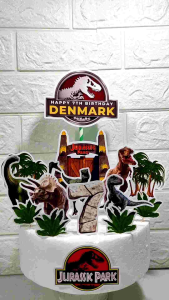 Dinosaur JURASSIC PARK Cake Topper (High-quality Personalize Ready-to-use)