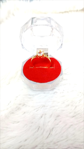 Abee Acc-1624: Aksesoris Wanita Cincin Titanium Mata Satu Gold Anti Karat Simple Elegan