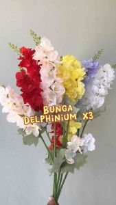 [DELPHINIUM X3] BUNGA PALSU ARTIFICIAL FLOWER DELPINIUM SNAPDRAGON SNAP DRAGON DELFINIUM BUNGA HIAS MENJUNTAI JATUH RUMBAI LAVENDER KAIN DEKORASI PERNIKAHAN WEDDING DECORATION WISTERIA