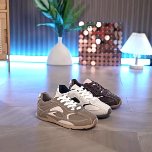 Fashion Sepatu Kets Kano Wanita Pria Coklat Putih Import Murah