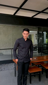 Kemeja Pria Polos Lengan Panjang Premium Distro Formal Slimfit Kemeja Hem Hitam Putih Navy Maroon