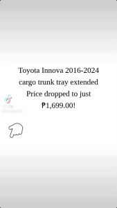Toyota Innova 2016-2024 cargo trunk tray extended
