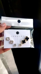 Anting Tindik Titanium Clover: 3 Model & 3 Pasang