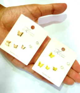 ANTING TITANIUM KUPU-KUPU ZIRCON MERISA ISI 3PASANG