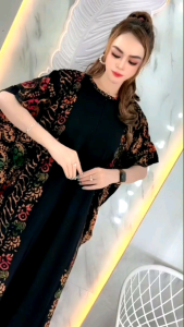 DASTER KALONG BATIK MODERN MULTICOLOR DRESS LOWO LD 140 MUAT BB 90 KG BUSUI RAYON TEBAL PEKALONGAN