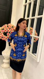 SERAGAM BATIK KORPRI WANITA KERAH HITAM LAPIS FURING BAHAN STANDAR KORPRI NASIONAL HALUS
