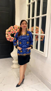 SERAGAM ATASAN KORPRI WANITA KERAH HITAM LAPIS FURING BAHAN STANDAR KORPRI NASIONAL