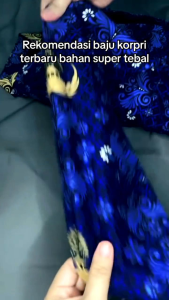 SERAGAM ATASAN BATIK KORPRI PRIA KERAH HITAM LAPIS FURING BAHAN STANDAR KORPRI NASIONAL