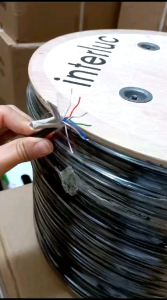Kabel Lan FTP Cat5e Double Jacket SFTP Double Jacket SPECTRA/ INTERLUC Outdoor Hitam 1 roll 305 Meter