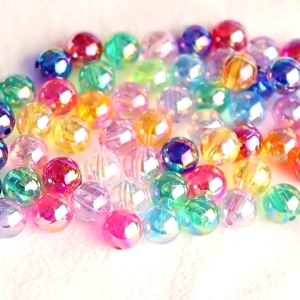 100 Pcs Manik Manik Akrilik Pelangi AB Premium untuk Perhiasan DIY