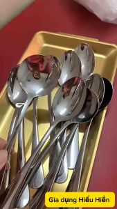 Combo Gía Rẻ 10 Thìa (Muỗng) Inox Thép Không Rỉ Dày Bóng Đẹp Size Lớn Ăn Cơm Cháo Phở...
