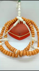 Tasbih Tijani Batu Marjan Oren Kombinasi Tulang Kerbau A85