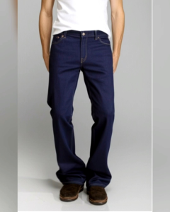 𝗩𝗶𝗻𝘁𝗮𝗴𝗲 𝗖𝗹𝗶𝗰𝗸 𝗙𝗹𝗮𝗿𝗲 ขาม้ายีนส์ ยีนส์ขาม้าผู้ชาย ขาบาน ยีนส์ดิบ สีอินดิโก้(𝗜𝗻𝗱𝗶𝗴𝗼) เป้ากระดุม(𝗕𝗼𝘁𝘁𝗼𝗻 𝗙𝗹𝘆)