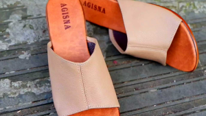 sandal kulit sapi sukaregang garut sol bolong motif kayu tinggi 7cm sandal wanita casual modis sandal wedges sandal hak tinggi