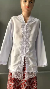 Bisa COD Kebaya Anak Atasan SajaPutihBaby PinkSalem Untuk Anak SDCocok Untuk Acara Sekolah.