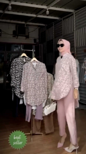 FLOWERS SET NEW ONE SET SHAKILA SETELAN CELANA WANITA TERVIRAL KEKINIAN