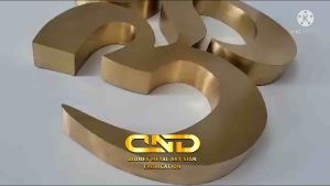 Brass Metal 3D omh symbol matte finished 19” height