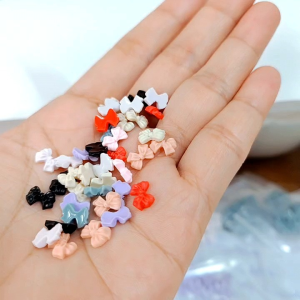 10pcs 网红爆款 美甲蝴蝶结 树脂饰品材料奶油胶发夹配件 Nail Art Diy Accessories Material Mini Ribbon Bow Tie Decor Phone Case Hairclip DC867 DND